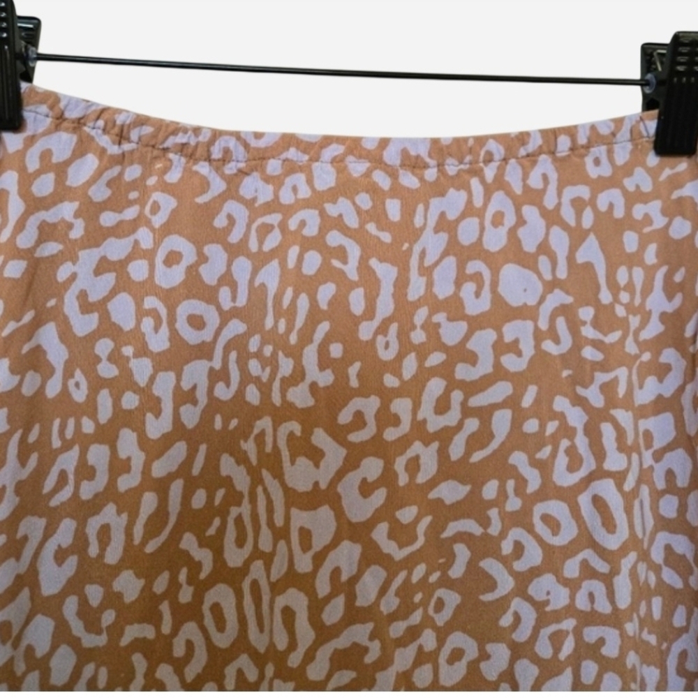 Motel Leopard Print Beige Purple Midi Skirt Size small - Picture 3 of 9